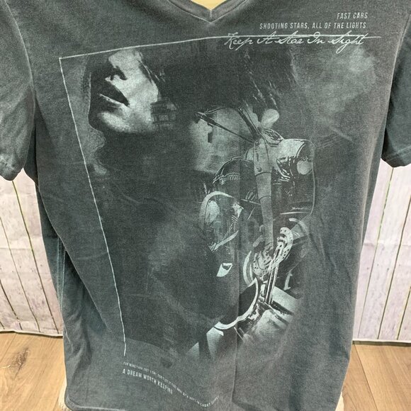 Buffalo Jeans Black Thrashed Grunge Motorcycle Mens T-shirt Size M (SKU: 21M) - Picture 4 of 6